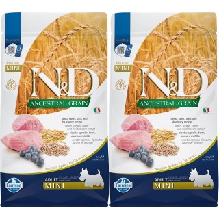 FARMINA N&amp,D Low Grain Lamb &amp, Blueberry Adult Mini 2x2.5 kg