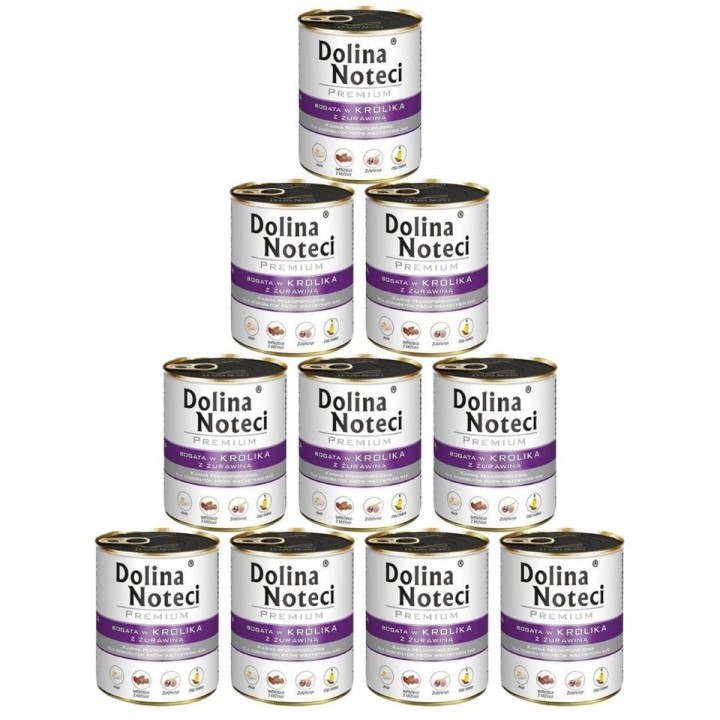 DOLINA NOTECI Premium reich an Kaninchen mit Moosbeere 10 x 800g