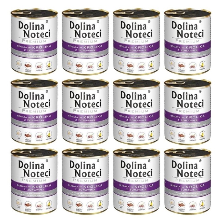 DOLINA NOTECI Premium reich an Kaninchen mit Moosbeere 12 x 800g