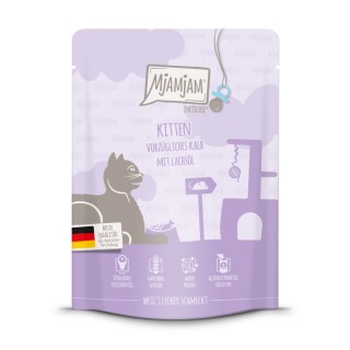 MjAMjAM Quetschie 6 x 300 g - Kitten Kalb mit Lachsöl