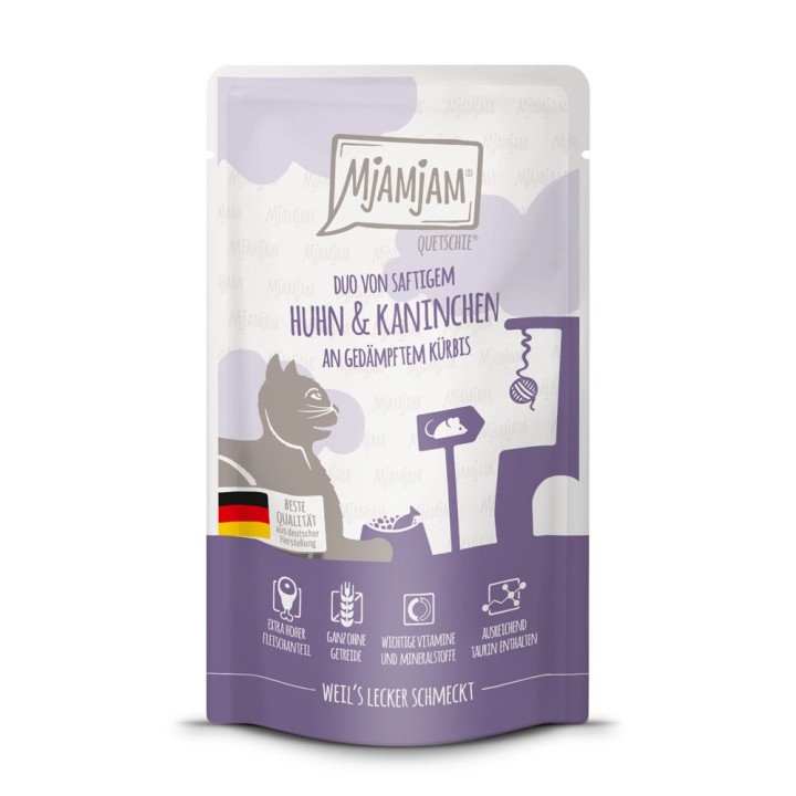 MjAMjAM Quetschie 12 x 125 g - Huhn & Kaninchen
