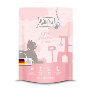 MjAMjAM Quetschie 6 x 300 g - Kitten Huhn mit Lachsöl