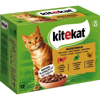 Kitekat Frischebeutel 85g 12-Pack Jagdschmaus in Sauce - 1.020 g