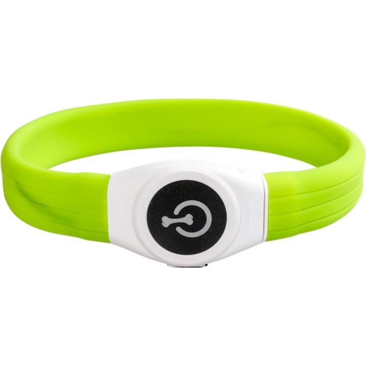 Duvoplus Extrabreites Leuchthalsband Flash Maxi USB grün - M
