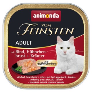 Megapack animonda vom Feinsten Adult 64 x 100 g - Schlemmerkern mit Rind, Hühnchenbrust & Kräuter