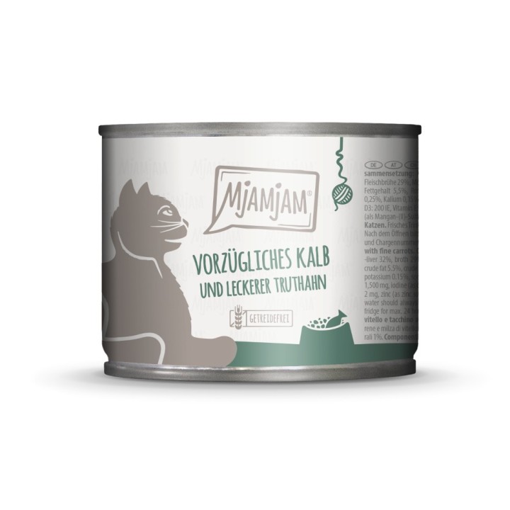 MjAMjAM 6 x 200 g - vorzügliches Kalb & leckerer Truthahn