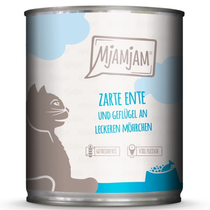MjAMjAM 6 x 800 g  - zarte Ente & Geflügel an leckeren Möhrchen