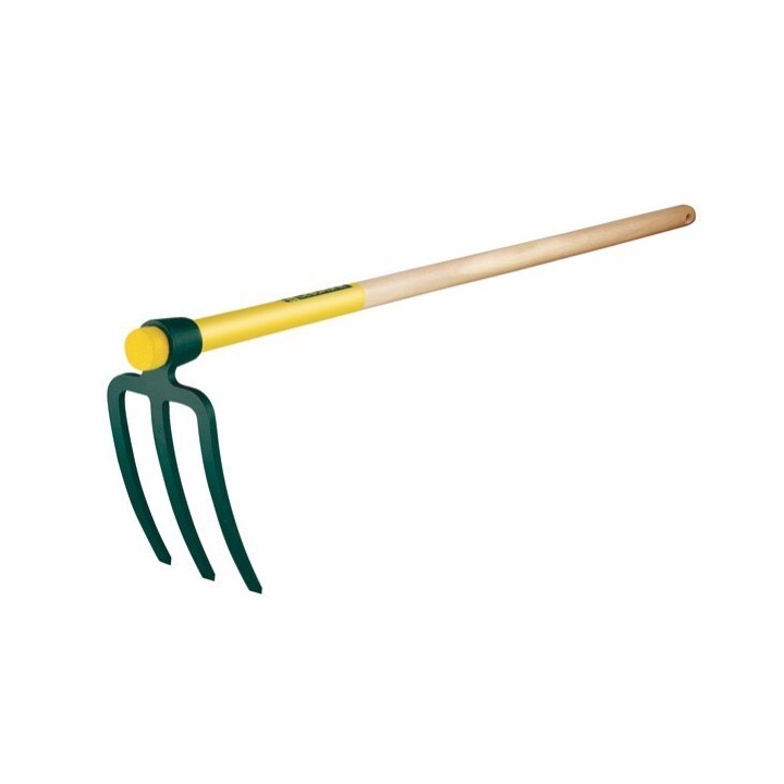Handgefertigte Grabegabel mit 3 Zinken und Holzgriff Leborgne