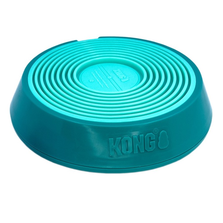 KONG Licks Spinz Hundespielzeug - blaugrün, Größe L: ca. Ø 20,3 x H 4,5 cm