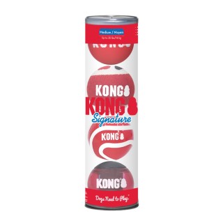 KONG Signature Spielbälle für Hunde - 4 Stück, Größe M: ca. Ø 7 cm