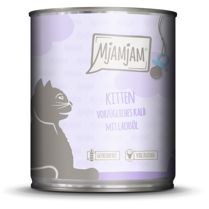 Mjamjam Kitten mit Kalb und Lachsöl - 800 g