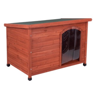 Hundehütte Woody Flachdach - Größe L: B 115 x T 76 x H 80 cm