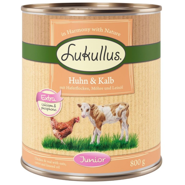 Lukullus Naturkost Junior 6 x 800 g Huhn & Kalb