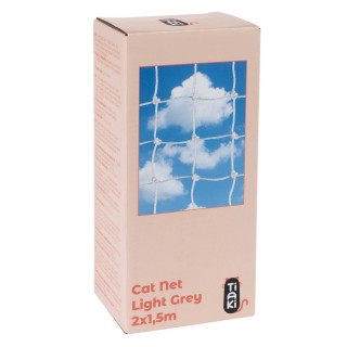 TIAKI Katzenschutznetz mit Drahtverstärkung, hellgrau - 2 x 1,5 m
