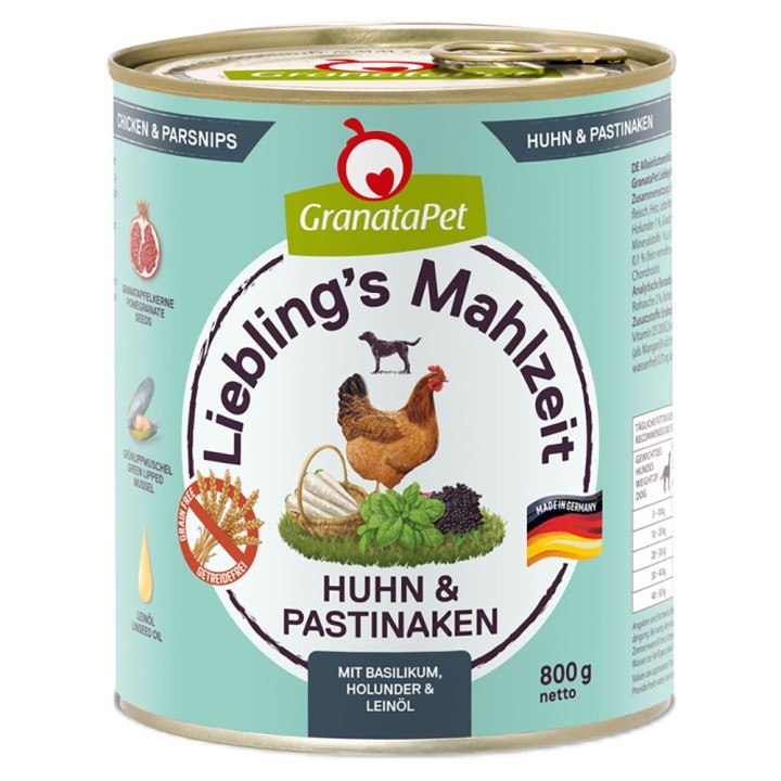 GranataPet Liebling's Mahlzeit 6 x 800 g - Huhn mit Pastinaken