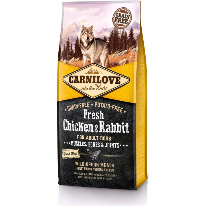 Carnilove Trockenfutter Fresh Chicken & Rabbit - Adult - 12 kg