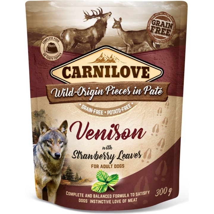 Carnilove Wild-Origin Pieces in Paté Venison - Adult - 300 g