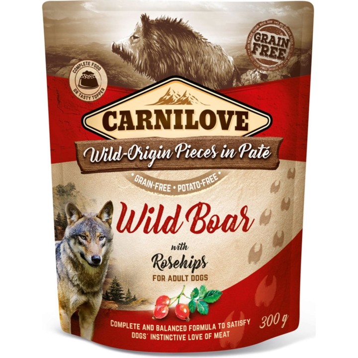 Carnilove Wild-Origin Pieces in Paté Wild Boar - Adult - 300 g