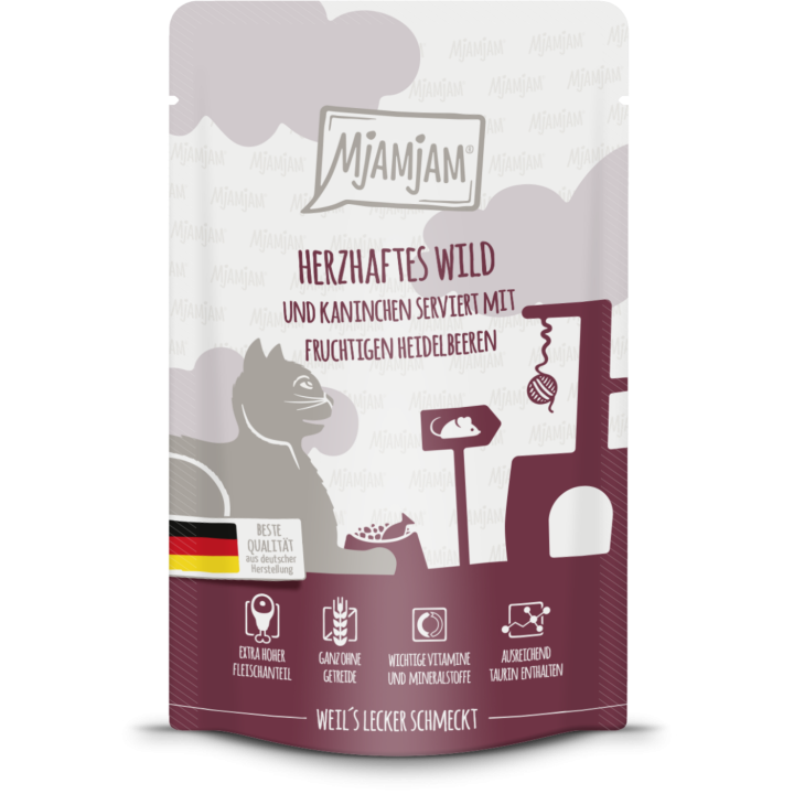 Mjamjam Wild, Kaninchen und Heidelbeere Portionsbeutel - 125 g