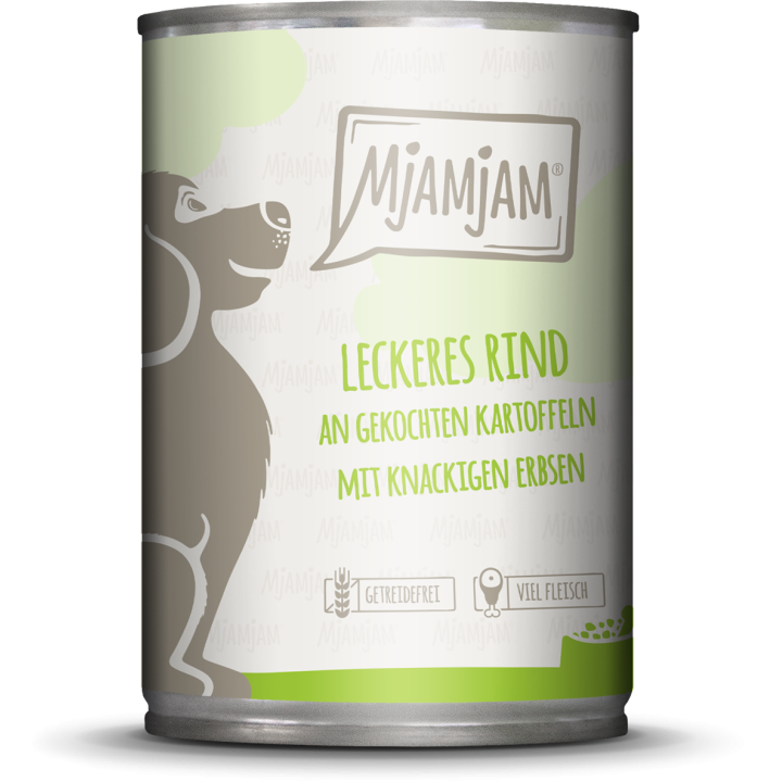 Mjamjam Rind und Kartoffel, Erbsen - 400 g
