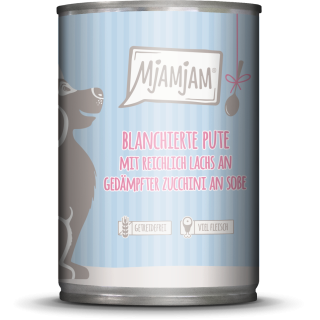 Mjamjam Soßenschmaus Pute, Lachs und Zucchini - 380 g