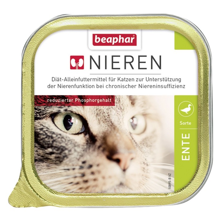 Sparpaket beaphar Nieren-Diät 24 x 100 g - Mixpaket 3 (Huhn & Ente)