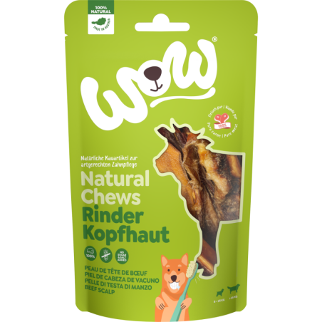 WOW Natural Chews Rinderkopfhaut - 350 g