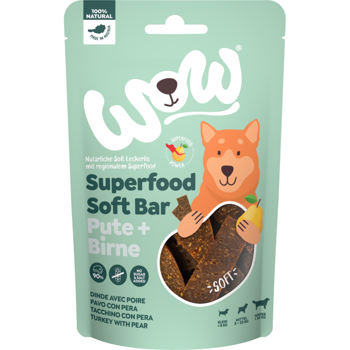 WOW SUPERFOOD Soft Bar Pute + Birne