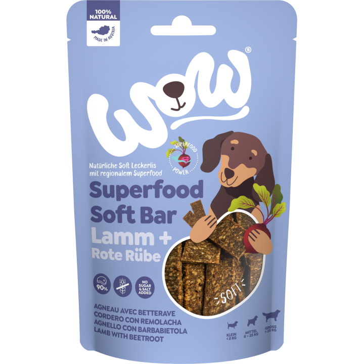 WOW SUPERFOOD Soft Bar Lamm + Rote Rübe  - 150 g