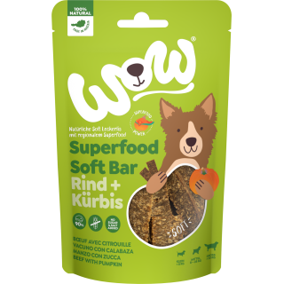 WOW SUPERFOOD Soft Bar Rind + Kürbis - 150 g