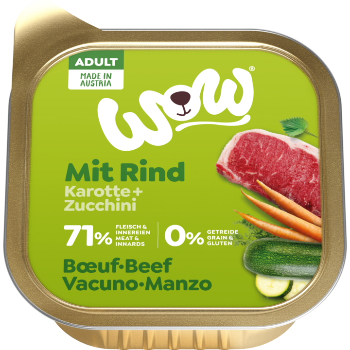 WOW ADULT mit Rind, Karotte + Zucchini - 150 g