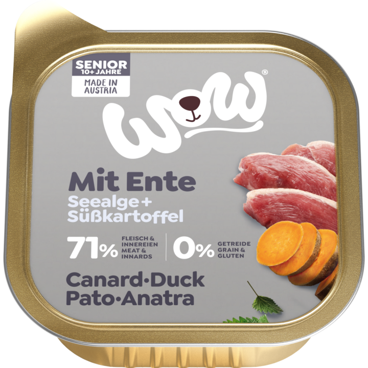 WOW SENIOR mit Ente, Seealge + Süßkartoffel - 150 g