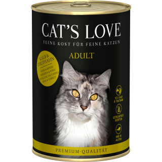 CAT's LOVE Katzen Nassfutter ADULT MIX KALB & TRUTHAHN  - 400 g