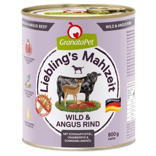 GranataPet Liebling's Mahlzeit 6 x 800 g - Wild & Angus Rind
