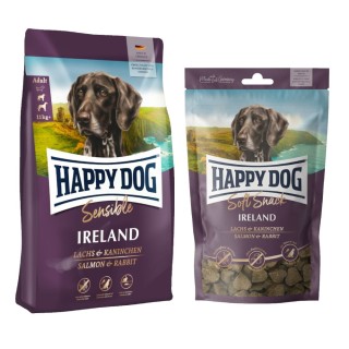 Happy Dog Kombi-Paket:  Supreme Sensible 10 / 12,5 kg + 5 x 100 g Soft Snack - Sensible  Ireland 12,5 kg + Ireland 5 x 100 g
