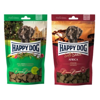 Kombi-Paket: Happy Dog Soft Snack -  India 3 x 100 g + 3 x 100 g Africa