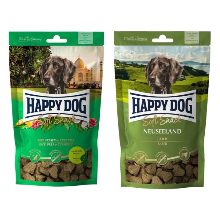 Kombi-Paket: Happy Dog Soft Snack -  India 3 x 100 g + 3 x 100 g Neuseeland