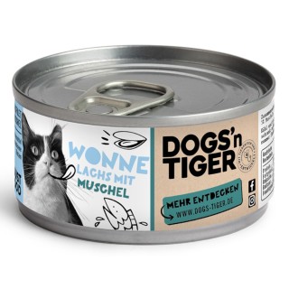 Dogs'n Tiger Cat Filet 12 x 70 g - Lachs mit Muschel