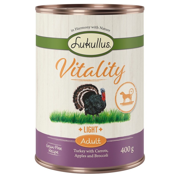 Lukullus Vitality Light: Truthahn (getreidefrei) - 6 x 400 g