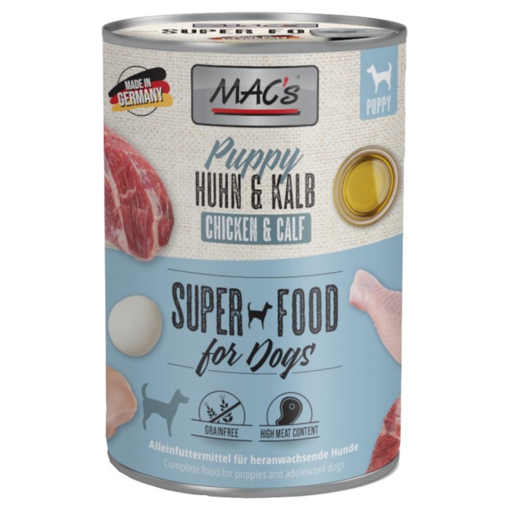 MAC's Puppy Superfood 6 x 400 g - Huhn & Kalb