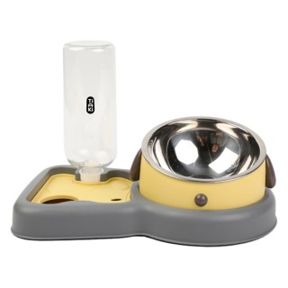 TIAKI Futter- und Wasserspender 2-in-1 - 200 ml Futterschale + 500 ml Flasche
