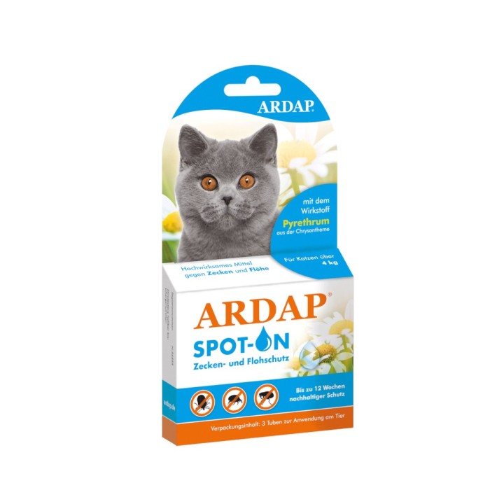 ARDAP Spot-On für Katzen über 4 kg - 3 Pipetten x 0,8 ml