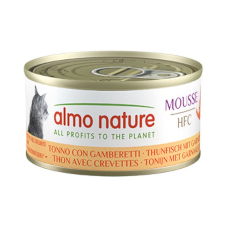 Almo Nature HFC Cat Mousse 6 x 70 g - Thunfisch mit Garnelen