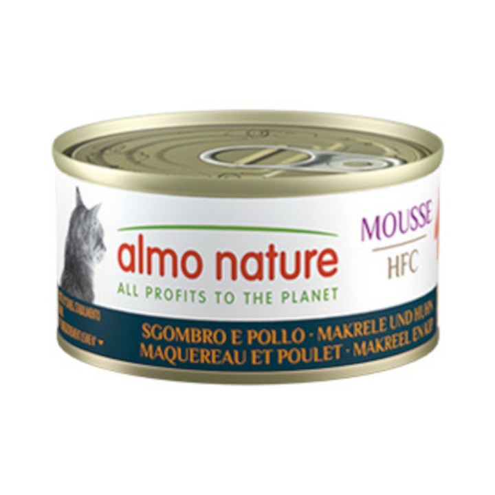 Almo Nature HFC Cat Mousse 6 x 70 g - Makrele und Huhn