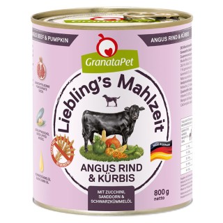GranataPet Liebling's Mahlzeit 6 x 800 g - Angus Rind mit Kürbis