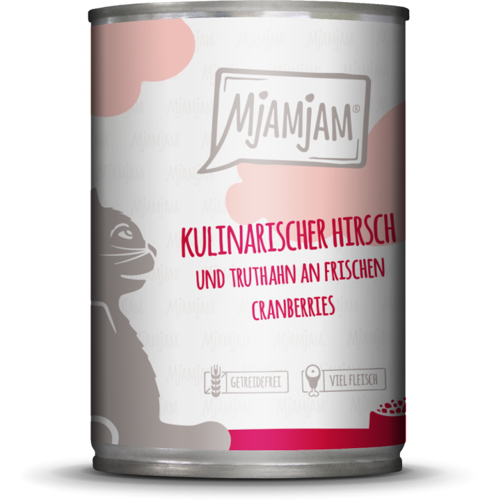 Mjamjam Hirsch, Truthahn und Cranberries - 400 g