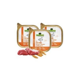 Schecker - Schecker Hundemenü - Strauß mit Hirse, Fenchel und Mineralerde [3 x 200g]