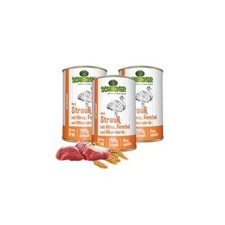 Schecker - Schecker Hundemenü - Strauß mit Hirse, Fenchel und Mineralerde [3 x 410g]