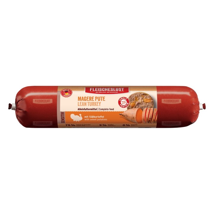 Fleischeslust Sensitiv 6 x 800 g - Magere Pute mit Süßkartoffel