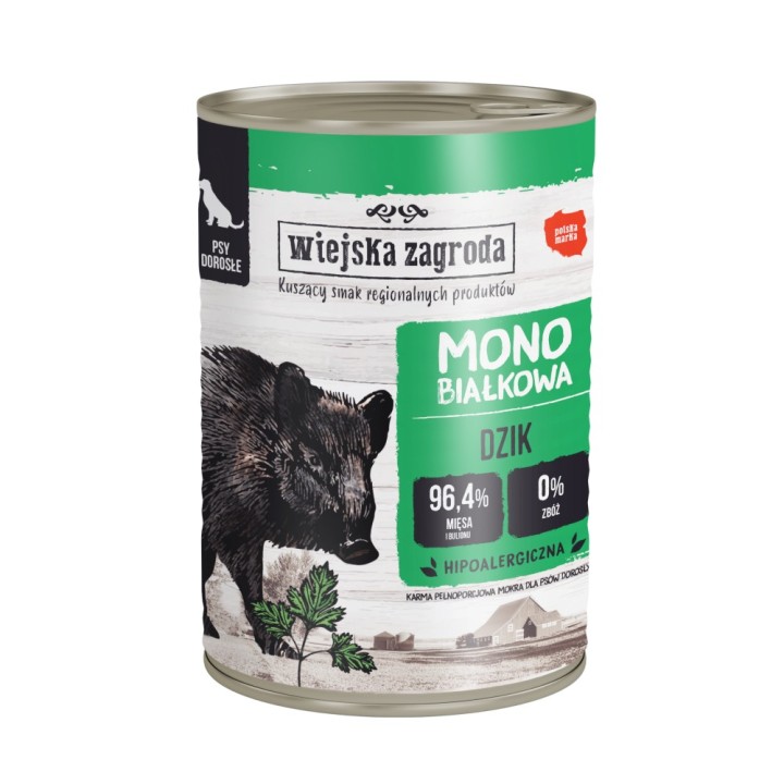 Wiejska Zagroda Dog 12 x 400 g - Wildschwein